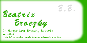 beatrix broczky business card